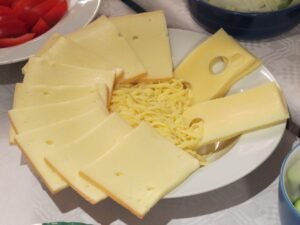 cheese, grated, discs